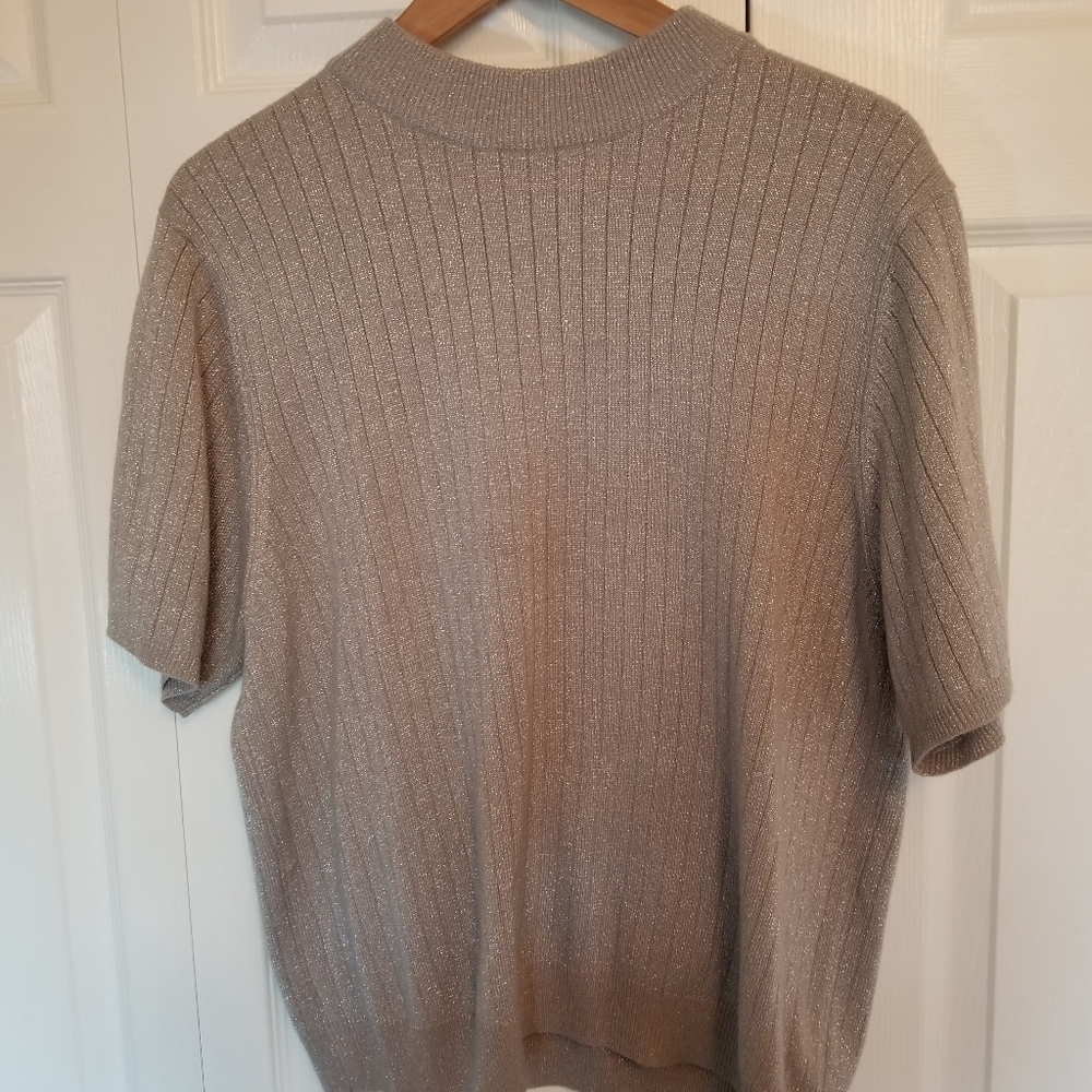 Sparkly gray short sleeve